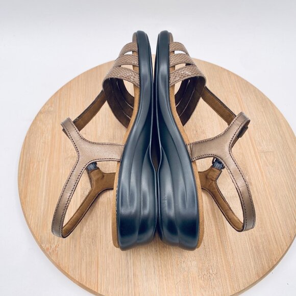 SAS Sandals Womens 8 N Brown Leather Comfort Ankle Strap Peep - Picture 8 of 12